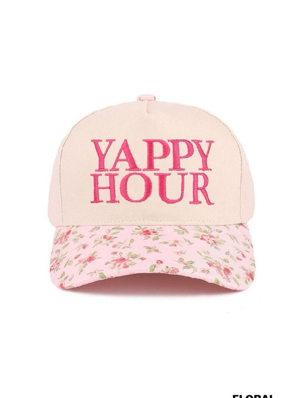 Zenana Yappy Hour Pink Floral Party Cap